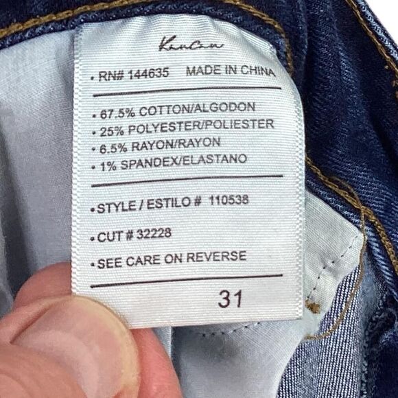 KanCan Curvy Jeans Women 15/31 Blue Stretch High Rise Skinny Button Fly Whisker - Picture 11 of 11